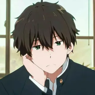 😑 Anime, Chico, Adolescente, Retrato, Animación whatsapp sticker