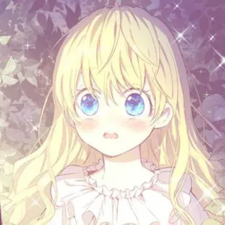 🍼 garota anime, fofa, loira, desenho animado, adesivo, kawaii telegram sticker