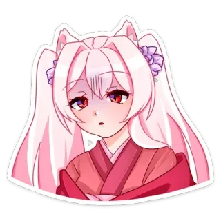 😮 anime, manga, girl, cute, kawaii, pink hair, anime girl telegram sticker