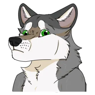 😵 lobo, animal, furry, perro, dibujos animados, pegatina whatsapp sticker