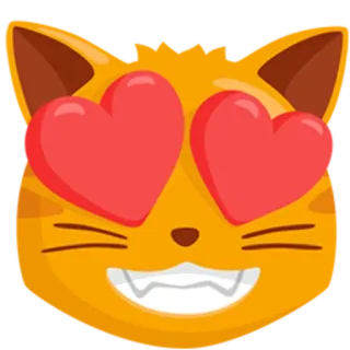 😻 chat, coeurs, amour, emoji, animal, mignon, drôle telegram sticker