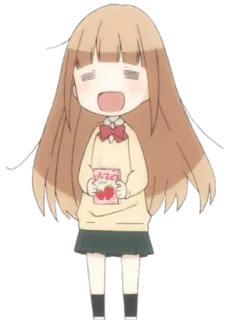 😇 Anime, Lucu, Chibi, Kartun, Gadis, Stroberi telegram sticker