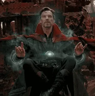 🍁 Dr. Strange Dr. Strange, Superhero, Marvel, Magia, Czarodziej, Siedzący telegram sticker