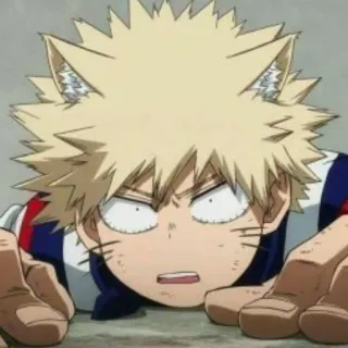 🐱 Katsuki Bakugo My Hero Academia Anime, Manga, My Hero Academia, Bakugo, Katsuki, Oreilles de chat whatsapp sticker