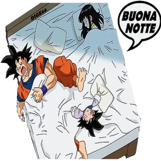 🛌 BUONA NOTTE good night, sleeping, anime, bed, cartoon telegram sticker