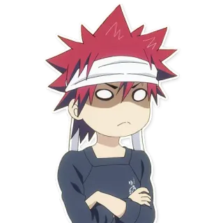 😟 anime, character, expression, anger, confused telegram sticker