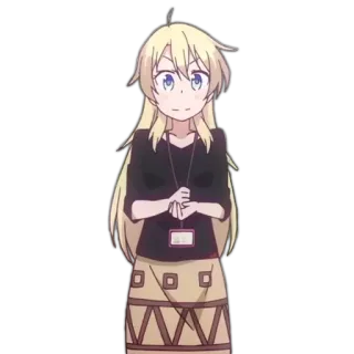 😮 Anime, Garota, Cabelo loiro, Desenho animado, Personagem telegram sticker