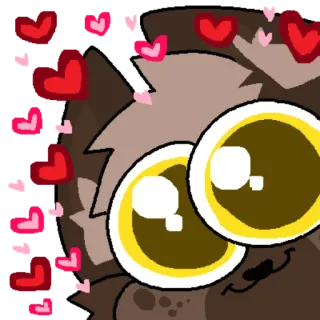 💛 귀여운, 동물, 하트, 사랑, 카와이, 스티커 telegram sticker