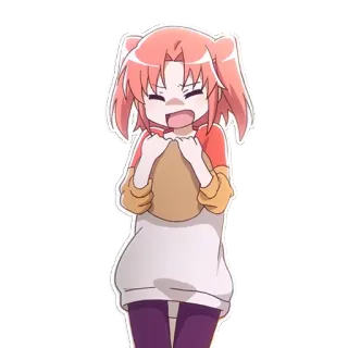 😱 Fille anime, Dessin animé, Kawaii, Mignon, Autocollant telegram sticker