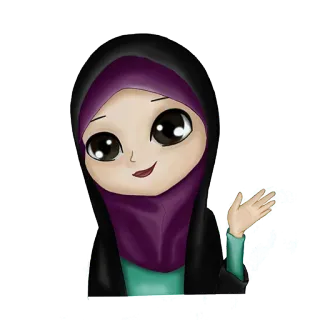 👋 hijab, muslim, woman, character, islam, cartoon telegram sticker
