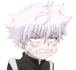 😒 Killua Zoldyck Hunter x Hunter アニメ, キルア, HUNTER×HUNTER, 少年, 白髪, カートゥーン telegram sticker