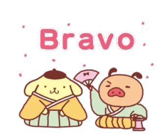 👏 Bravo cartoon, cute, animal, dog, pig, fan, bravo telegram sticker
