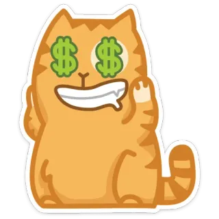 🤑 chat, doigt d'honneur, argent, riche, offensant telegram sticker