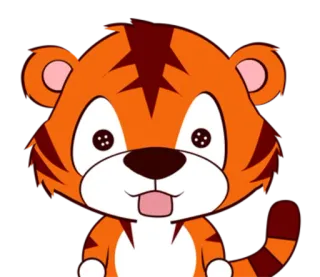 🐯 tiger, animal, cartoon, cute, kawaii, sticker telegram sticker
