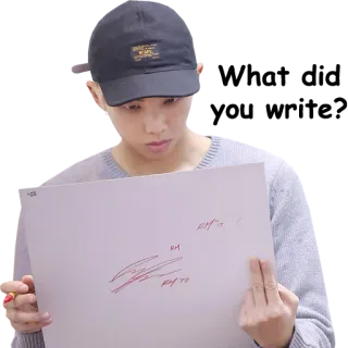 😳 RM kpop, cantante, musica, dito medio, offensivo, bangtan, RM telegram sticker