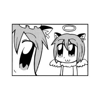 😇 anime, manga, cute, angel, halo, cat ears, art telegram sticker