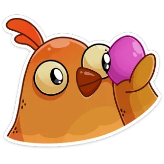 👀 새, 동물, 만화, 닭, 계란 telegram sticker
