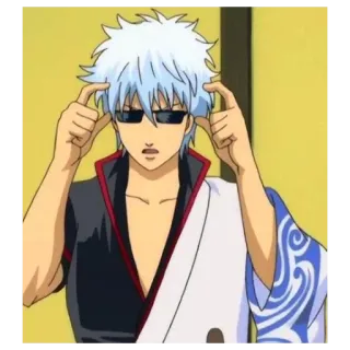 😎 Gintoki Sakata Gintama Anime, Manga, Gintama, Gintoki Sakata, Personaje, Gafas de sol telegram sticker