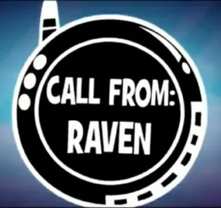 ✨ Raven CALL FROM: RAVEN oproep, cartoon, raaf, notificatie, mobiel telegram sticker