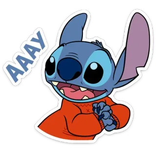 😍 Stitch AAAY! สติทช์, ลิโล่ แอนด์ สติทช์, ดิสนีย์, การ์ตูน, น่ารัก, ตัวละคร telegram sticker