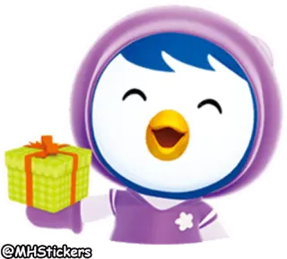 🎁 @MHStickers เพนกวิน, การ์ตูน, ของขวัญ, ของขวัญ, น่ารัก, สัตว์ telegram sticker