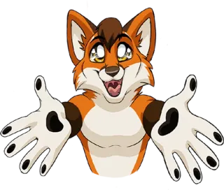 🤗 Фурри, Лиса, Мультфильм, Животное, Милый, Счастливый, Дружелюбный telegram sticker