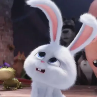 🐰 Snowball The Secret Life of Pets conejo, conejito, dibujo animado, animal, blanco, lindo telegram sticker