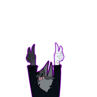 ✌️ animale, lupo, cartone animato, simbolo pace telegram sticker