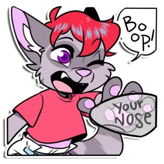 🖐 Boop! Your nose Furry, Dier, Cartoon, Boop, Neus, Schattig, Speels whatsapp sticker