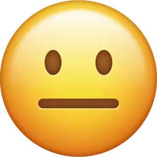 😐 emoji, neutral, face, expressionless, yellow, digital art telegram sticker