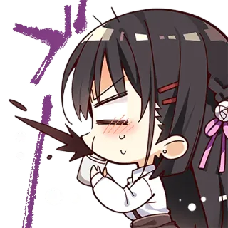 😤 Anime, Chibi, Derrame, Lindo, Personaje, Kawaii telegram sticker