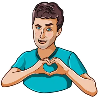❤️ หัวใจ, ความรัก, คน, ท่าทาง, การ์ตูน whatsapp sticker