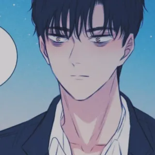 ✖ hombre, anime, manga, personaje, dibujo, ilustración, arte telegram sticker