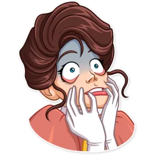 😨 kartun, wanita, khawatir, khawatir, takut, cemas telegram sticker