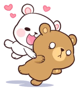 🐵 oso, lindo, animales, kawaii, amor, corazón telegram sticker