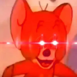 😁 Jerry Jerry, Tom e Jerry, Cartone animato, Meme, Occhi rossi, Aggressività telegram sticker