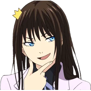 😏 anime, woman, crown, smirk telegram sticker