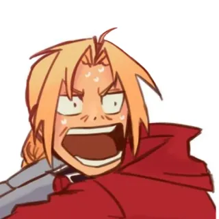 😱 Edward Elric Fullmetal Alchemist Anime, Mangá, Edward Elric, Fullmetal Alchemist, Desenho animado, Assustado, Expressão telegram sticker
