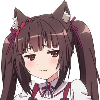 😏 animé, fille chat, suffisant, mignon, fille telegram sticker