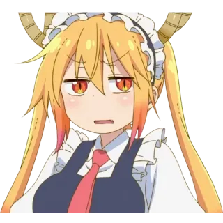 😒 Tohru Miss Kobayashi's Dragon Maid Аниме, Горничная, Дракон, Рога, Тору, Дракон-горничная Кобаяши telegram sticker