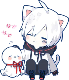 ☺️ なで アニメ, かわいい, 猫, ちび, 可愛い, 漫画 whatsapp sticker
