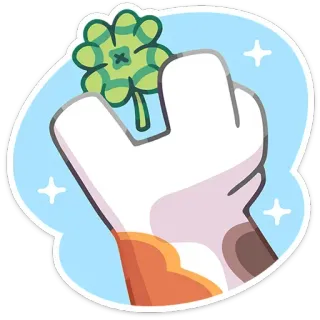 🍀 środkowy palec, obraźliwy gest, kot, naklejka, ilustracja, kreskówka telegram sticker
