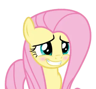 😅 Fluttershy My Little Pony poni, imut, Fluttershy, kartun, animasi, binatang telegram sticker