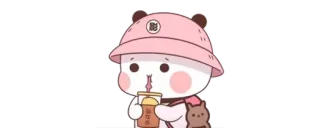 ✨ 一杯奶茶 carino, kawaii, tè al latte, panda, adesivo whatsapp sticker