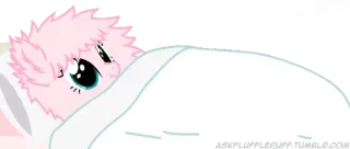 🤯 askfluffiepuff.tumblr.com cartoon, pink, bed, sleepy, pony telegram sticker