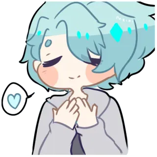💙 carino, anime, cuore, cartone animato, illustrazione telegram sticker