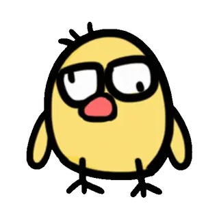 ⭐ Cartoon, Gelb, Figur, Ei, Nerd, Brille whatsapp sticker