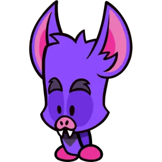 😋 murciélago, morado, animal, dibujos animados, pegatina whatsapp sticker