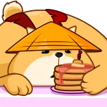 🍔 Bär, Pfannkuchen, Essen, süß, Tier, kawaii, Hut, Frühstück telegram sticker