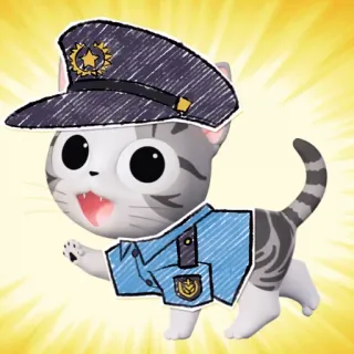 👩 kot, policja, policjant, zwierzę, kreskówka, kapelusz, mundur telegram sticker